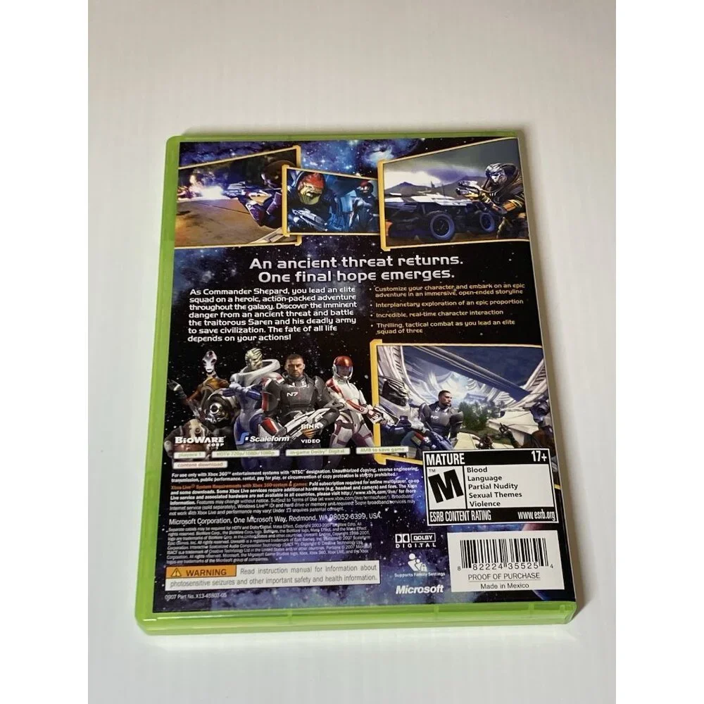 Mass Effect (Microsoft Xbox 360, 2007) Video Game